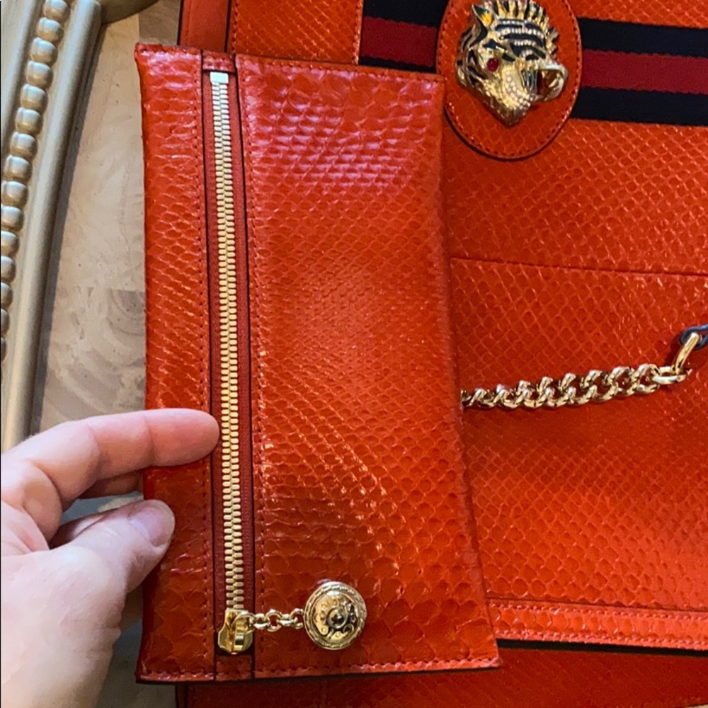 Gucci Rajah Python Tote Orange - Picture 4 of 5
